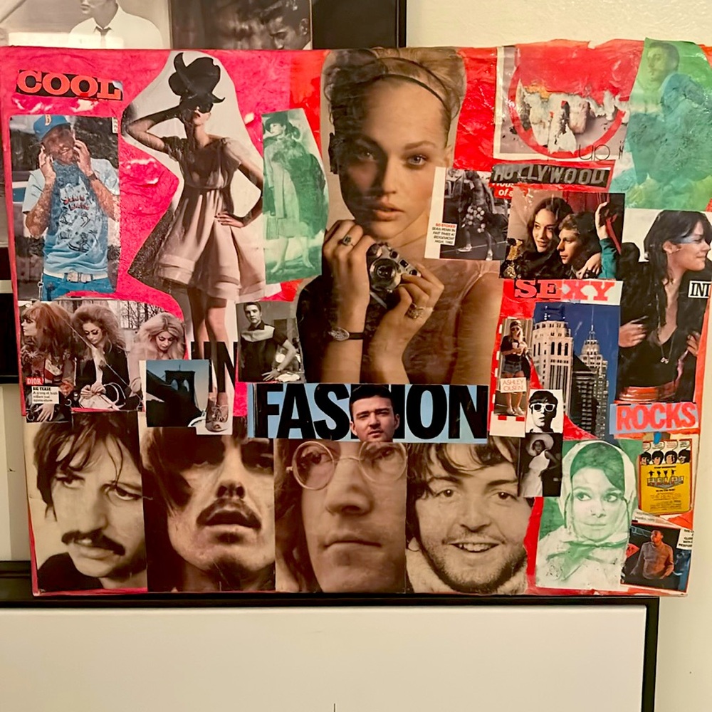 Paper Mache Collage on Canvas